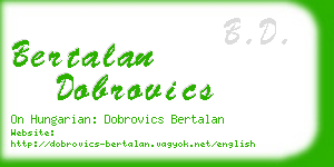 bertalan dobrovics business card